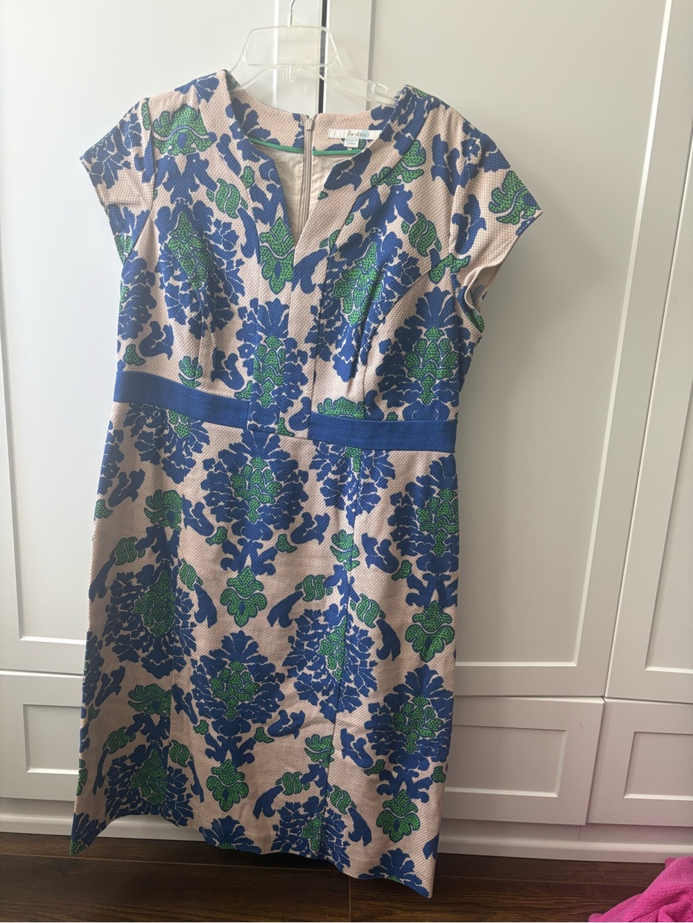 Boden Blue & Green Floral Midi Dress